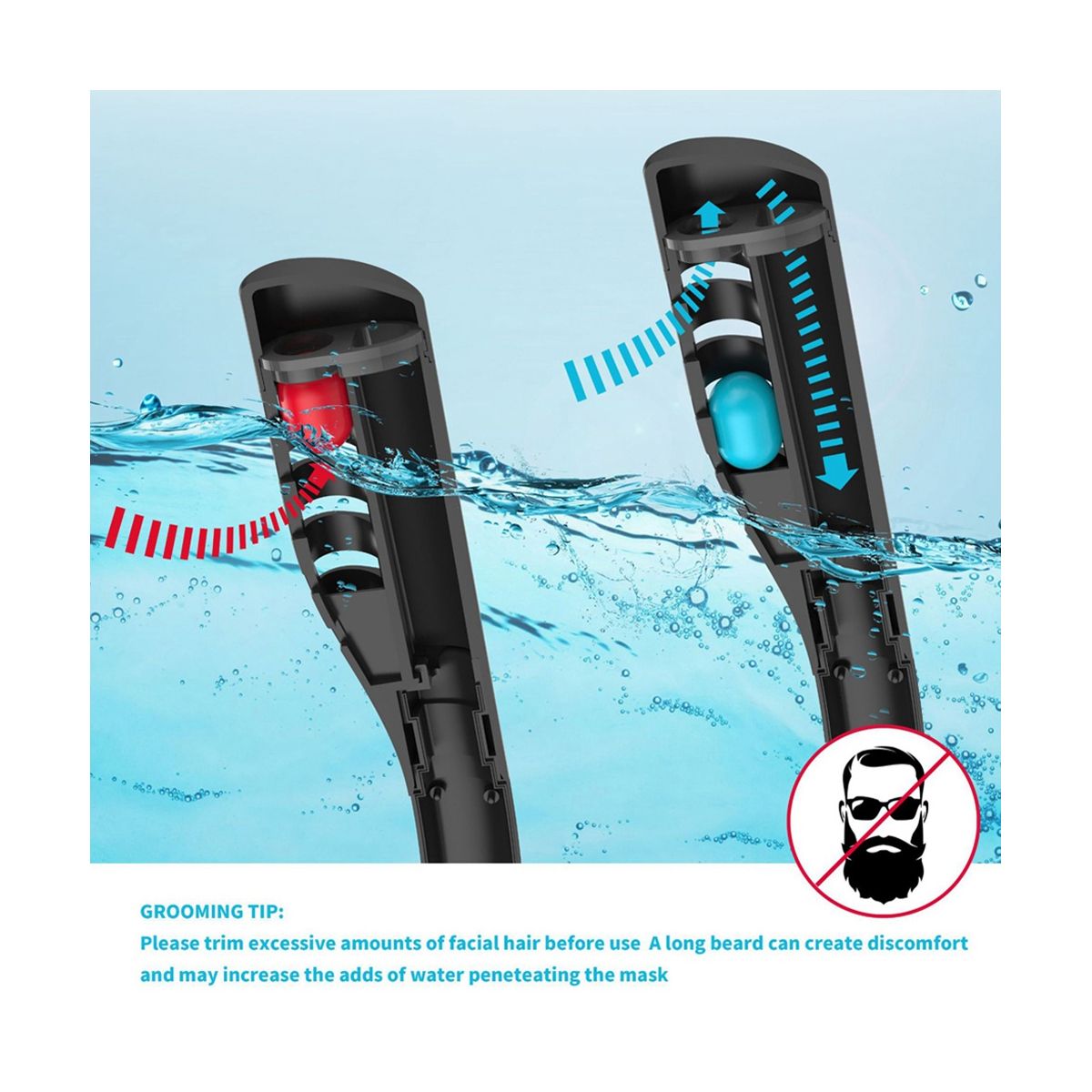 Snorkeling Mask Double Tube Silicone Diving Mask Adult Swimming Mask Diving Goggles Underwater Breathing Mask-A