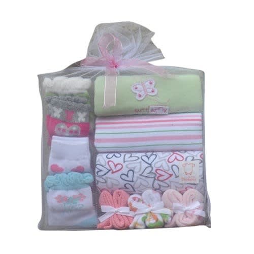 Girls Set Of Bodysuit With Socks & Wash Cloth
