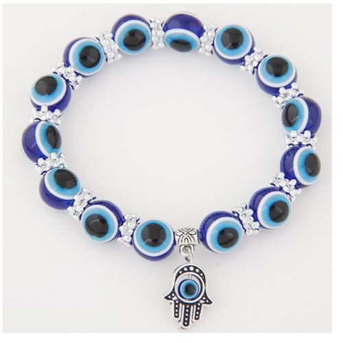 New Beautiful Blue Eye Good Luck Bracelet With Hand Of Hamsa