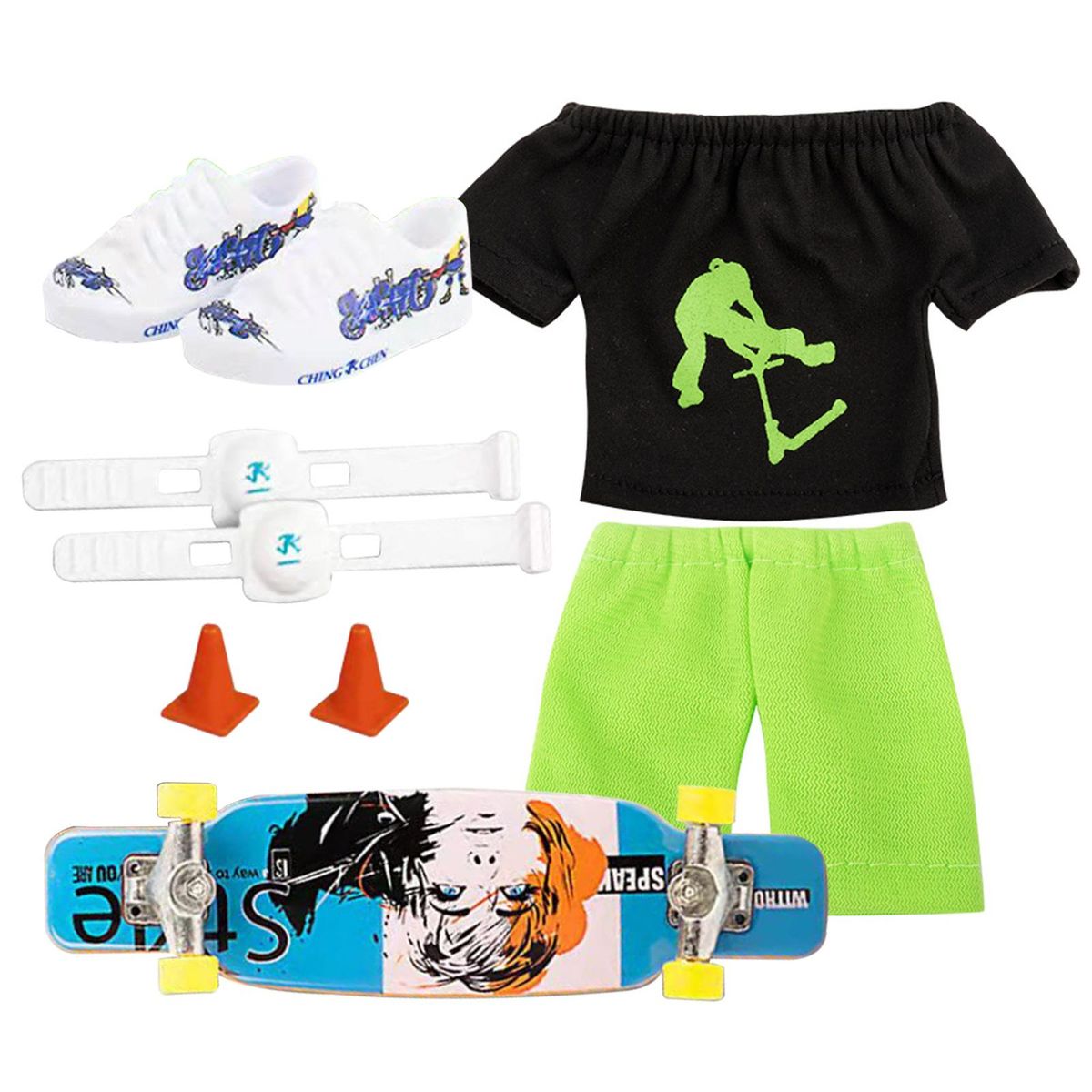 Mini Finger Scooter Set Mini Finger Skateboard with Pants and Shoes