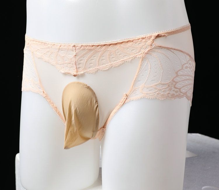 Sissy   Mens Lace Bikini Briefs G-String S Underwear  Fashion Cotton Seamless