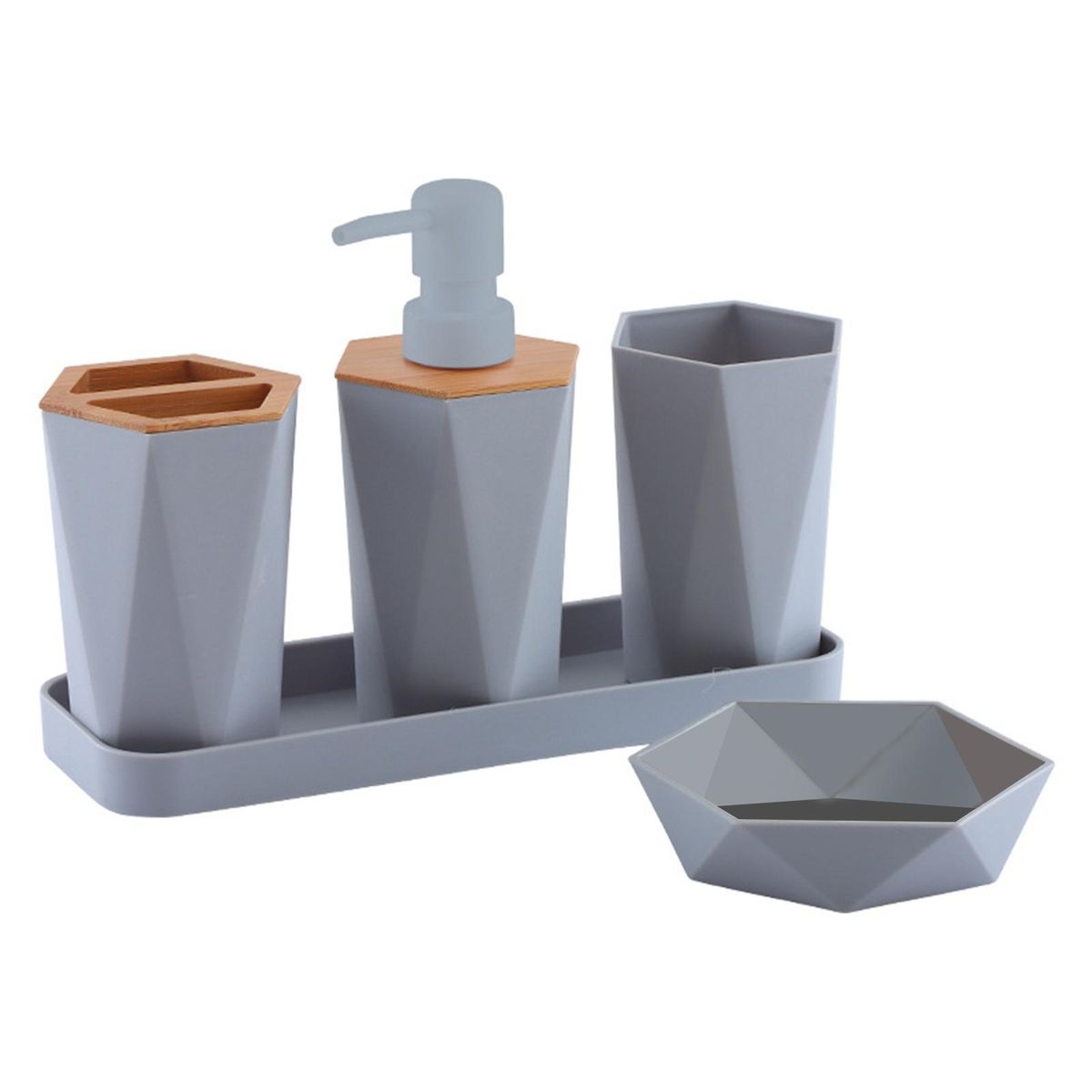 Bath Set Holders Electroplated Toothbrush Cup Grey