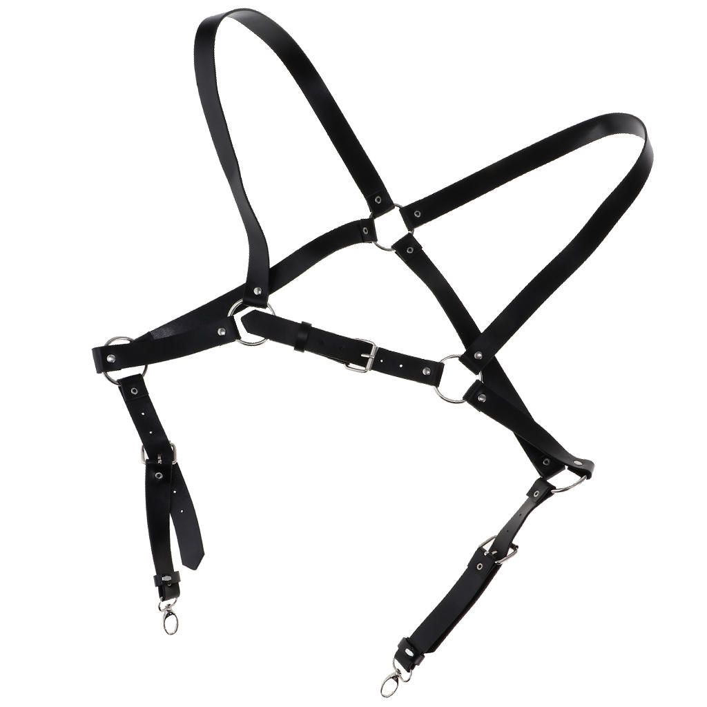 Mens Adjustable Punk Leather Body Chest Harness Belt  Party