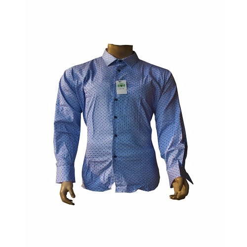 Men's Patterned Shirt - Blue