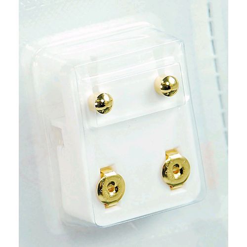 BIRTHSTONE EAR PIERCING STEEL GOLD PLATED STUD EARRINGS
