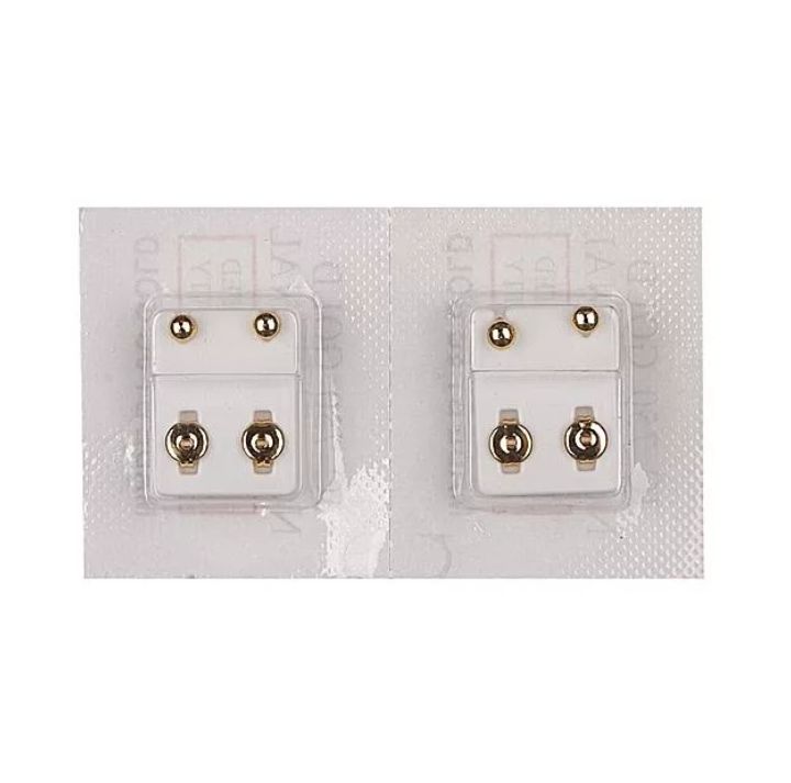 Gold Stud Earring For New Born Baby & Adult × 2 Pairs