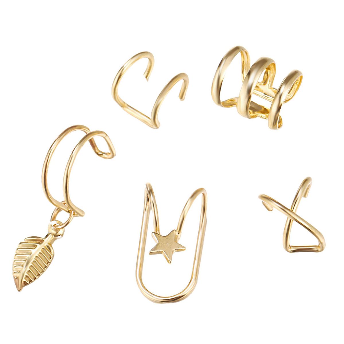 5Pcs/Set Or 7Pcs/Set Earrings  Wrap Design Metal No-