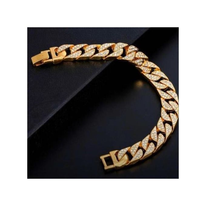 Gold Cuban Iced Hand-Chain