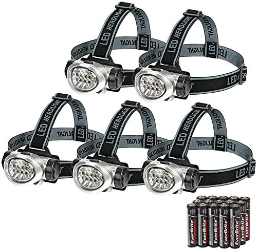 EverBrite 5Pack LED Headlamp For Running Camping Reading Fis