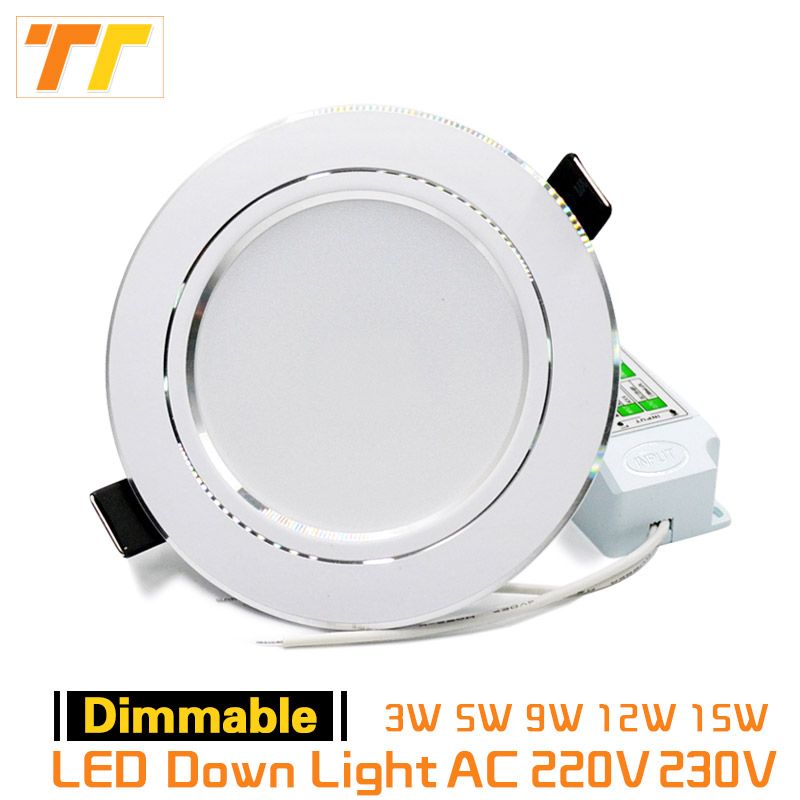 LED Downlight Dimmable 9W 12W 15W 5W 220V 230V Warm White