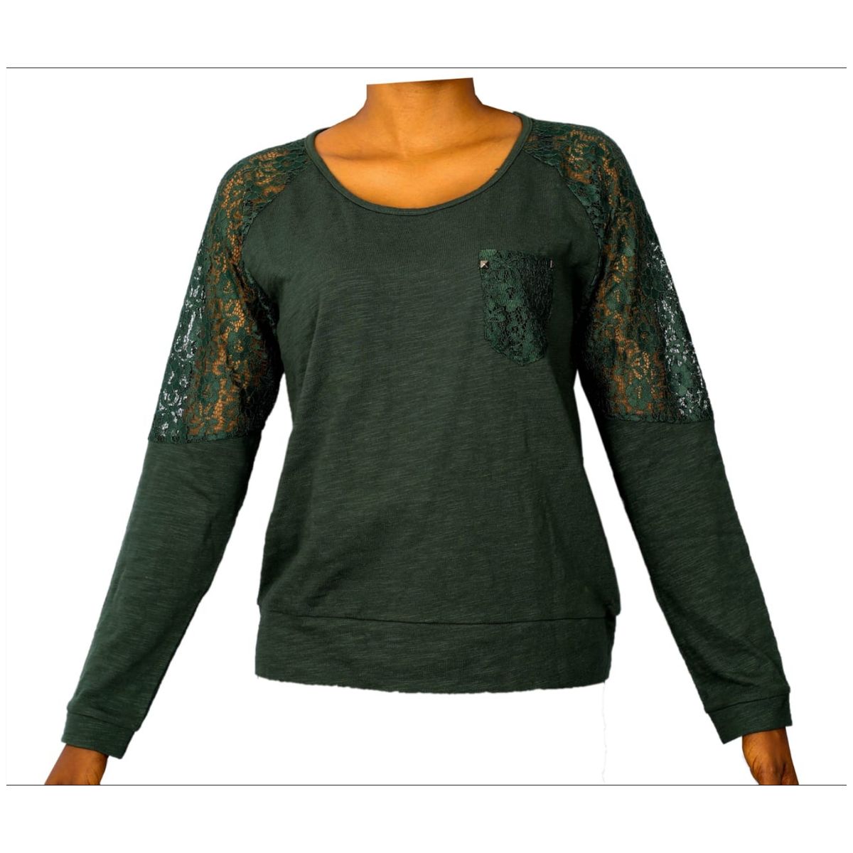R Classic Round Neck Long Sleeve Blouse