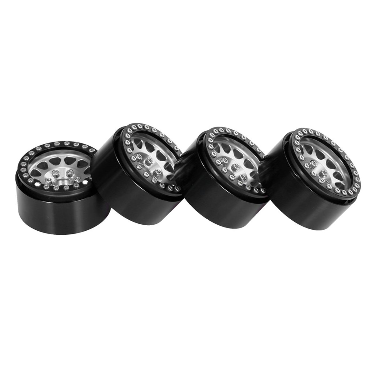 4 Pcs Toy Wheel Rim Model Anti-deformed Toy Automobile Hub Black