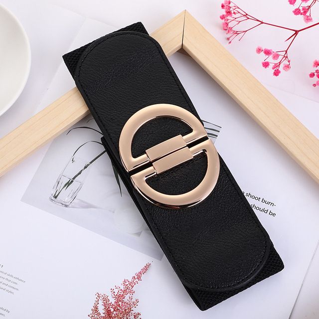 Casual Ladies Elastic Wide Waist Dress Fashion Elastic Belt Decorative Belts For Women Designer Red White Black(No.#22)
