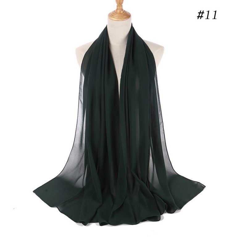 Plain Chiffon Scarf Emerald Green
