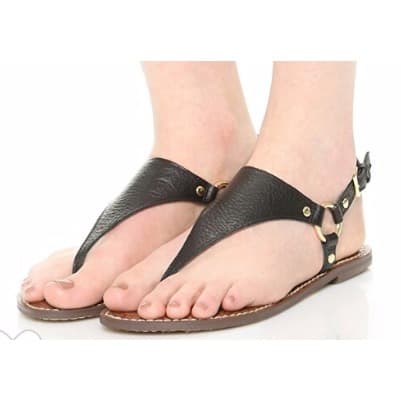 Classic Female Ring Black Sandals