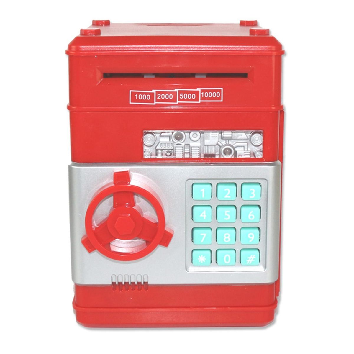 Kids Safe Piggy Bank Secure Kids Piggy Bank Capacity Money Saving Pot Red