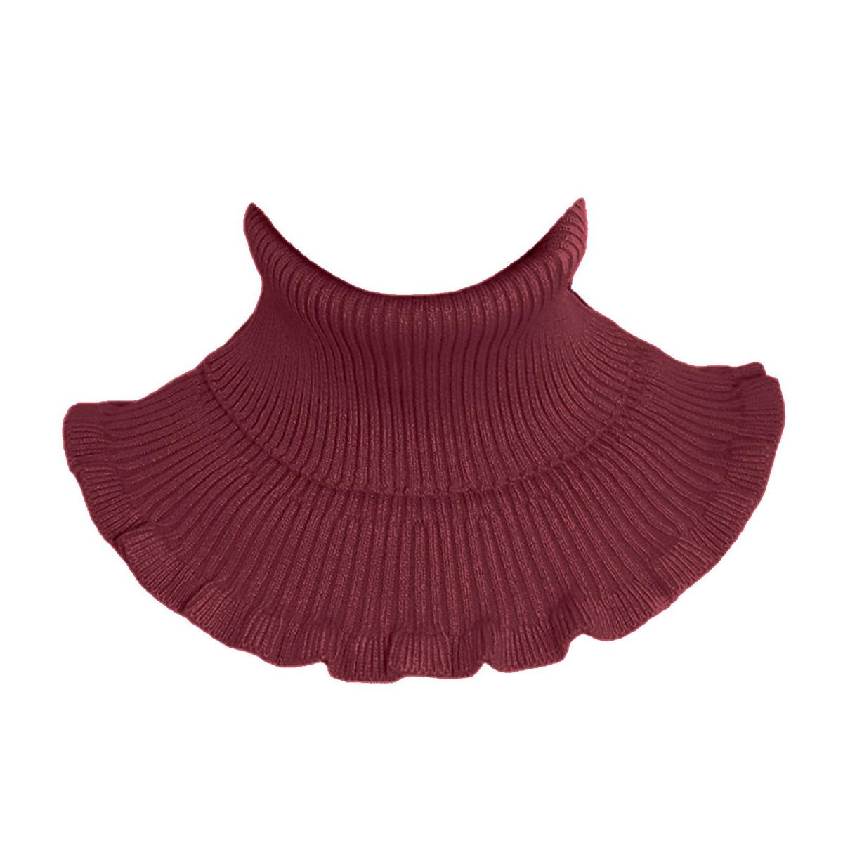 Women Winter Turtleneck Collar Solid Color-Wine Red