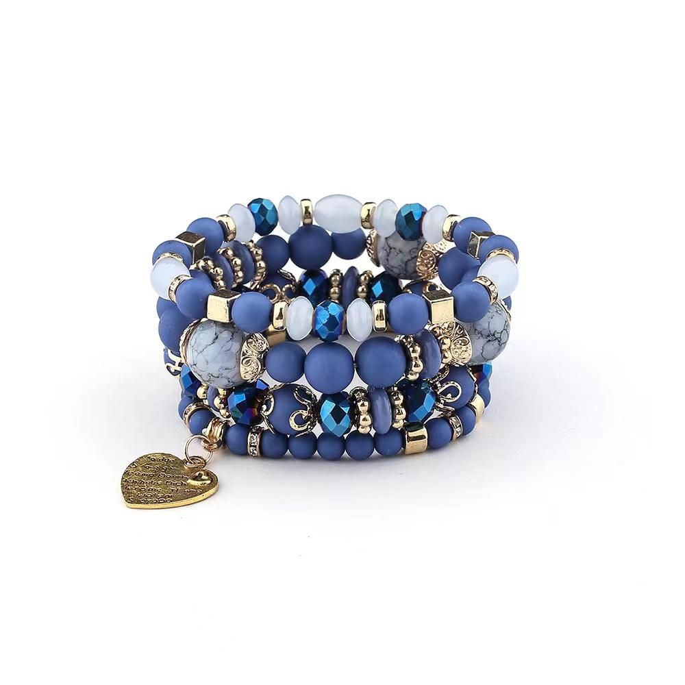 Bracelet Sets for Women - 6 Sets Stackable Stretch Bracelets Multi-color Boho Jewelry for Women