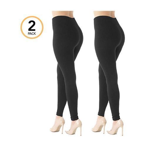 2 In 1 Full Length Ladies Leggings - Black