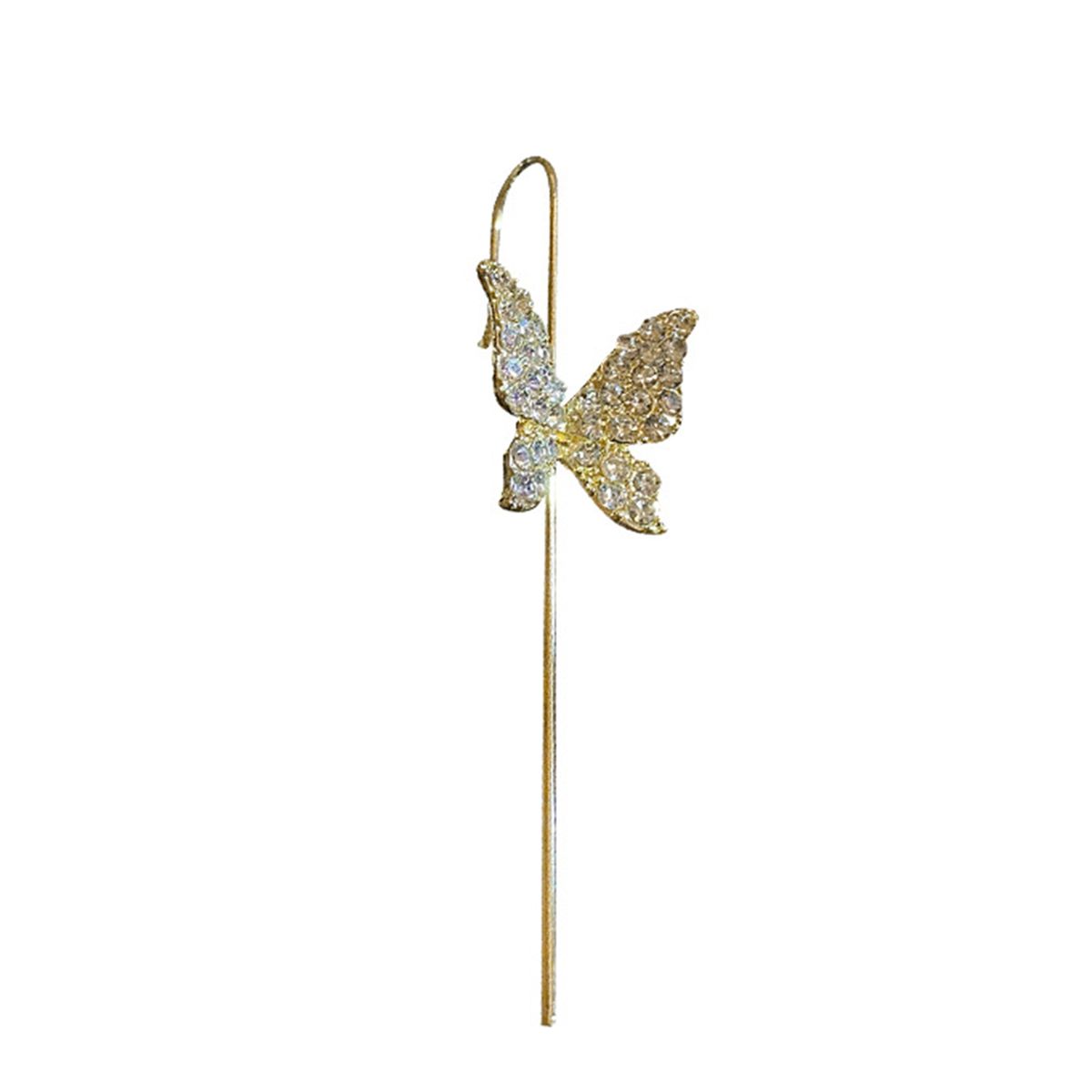 1Pc Women Ear Wrap Crawler Rhinestones Flower Butterfly-
