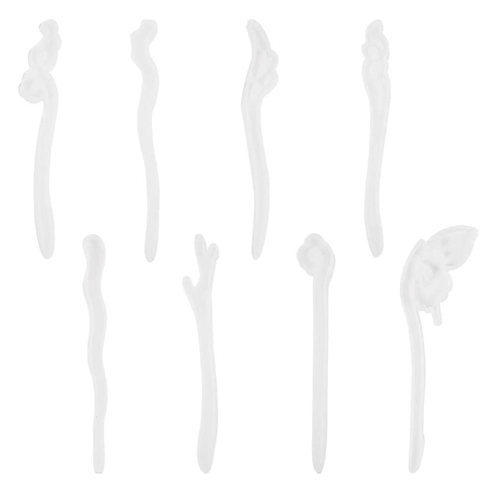 8Pcs Clear Hairpin Mould Silicone Mould for Resin Hair Pin M