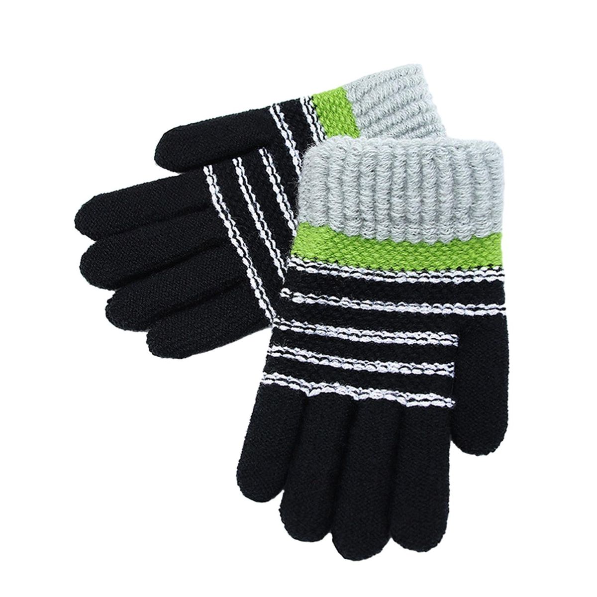 Children Winter Gloves Cozykids Winter Writing Gloves Soft Knitted Black