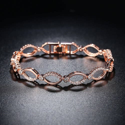 Fashion Link Bracelet- Rose Gold