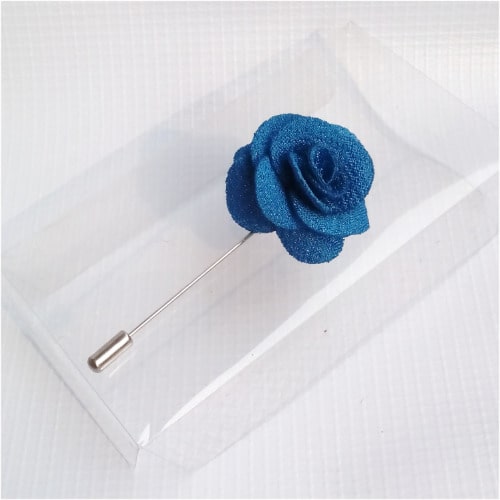 Petal Lapel Pin Boutoniere - Cyan Blue
