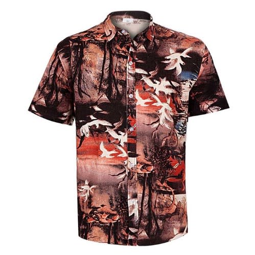 Men's Patterned Casual Short-sleeve Shirt