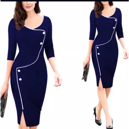 Office Party Bodycon Dress - Blue
