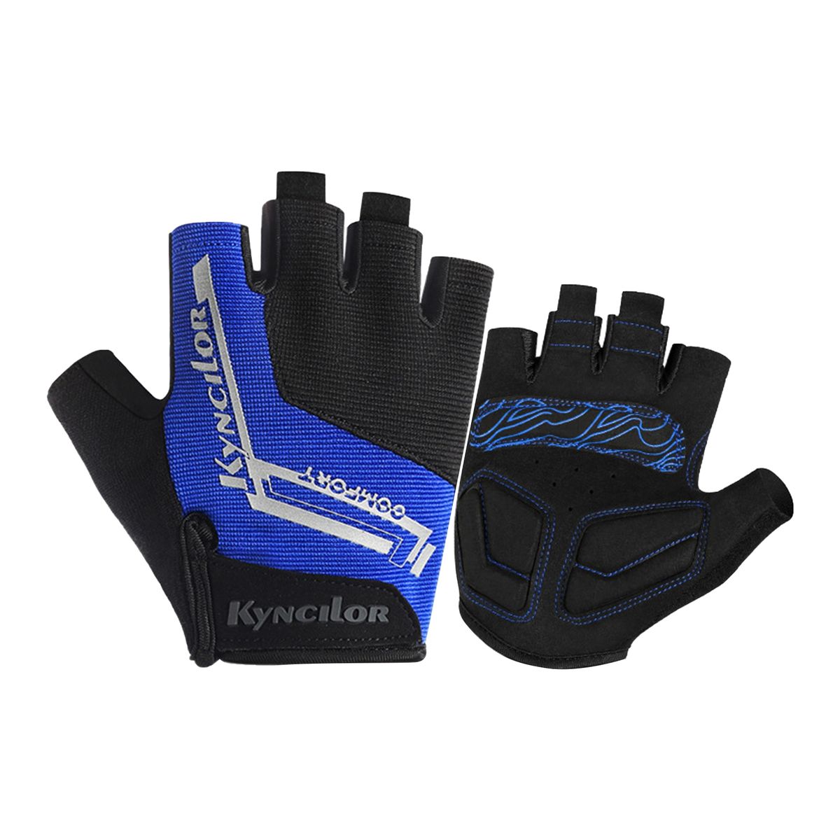 Fingerless Gloves Outdoor Women Wen Unisex Half Blue