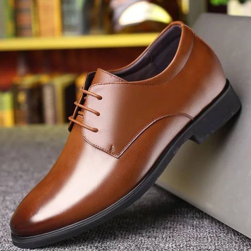 Men Lace-Up Brown Corporate Shoe
