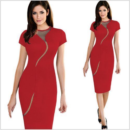 Ladies Corporate Office / Dinner Gown Women Office Wear Fashionable Sexy Dress