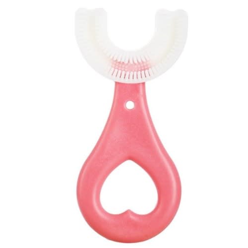 Soft Silicon U-shape Toothbrush For Kids - Pink