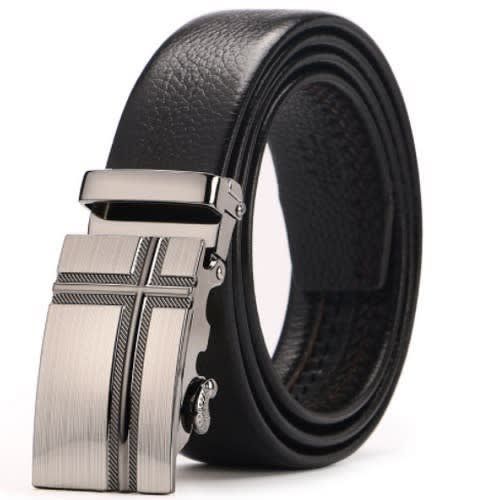 Men's Belt Leather Automatic Buckle Business Belt
