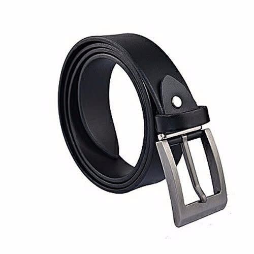 Hot Pure Black Leather Belt,.