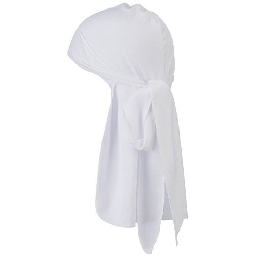Breathable Long Tail Men's Durag - White