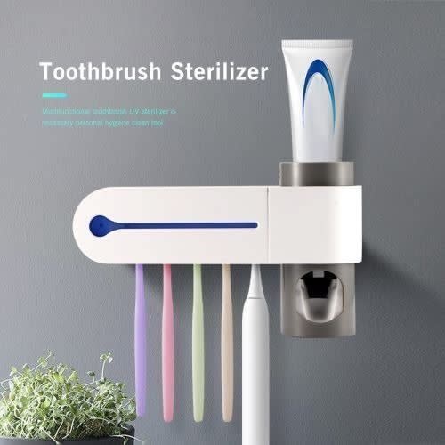 Rechargeable Toothbrush Sterilizer & Toothpaste Dispenser
