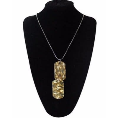 Chain With Camouflage Pendant- Silver