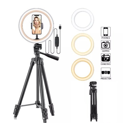 10 Inch Ring Light With 1.6m Tripod Stand