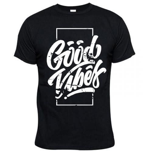Good Vibes Print Tshirt - Black