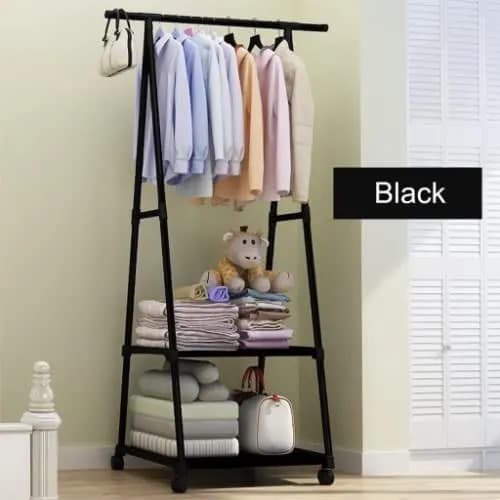 Cloth Hanger Storage Rack Wardrobe With Wheels