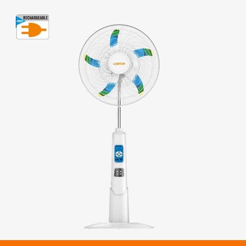 Colorful Blades Rechargeable Electric Standing Fan 18 Inches