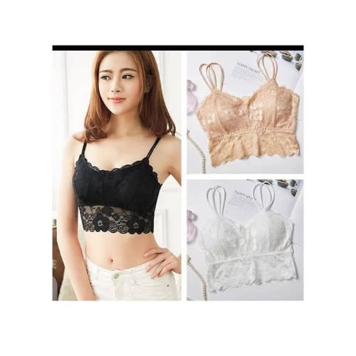 Ladies 3 In 1 Lace Bralette Tube Tops