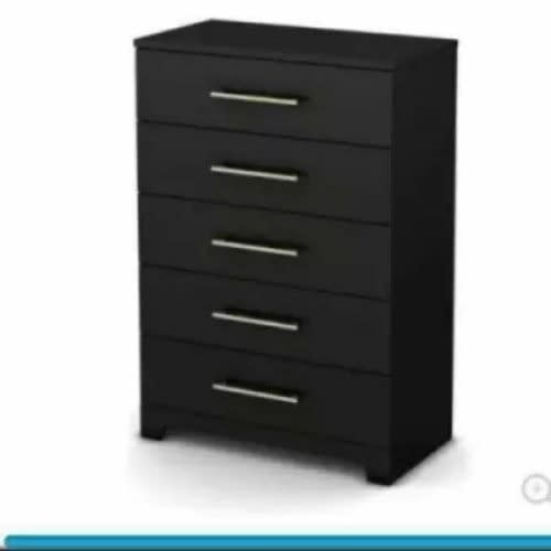 Black Wooden Storage Cabinet With Drawer