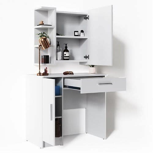 Dressing Table With Mirror - White