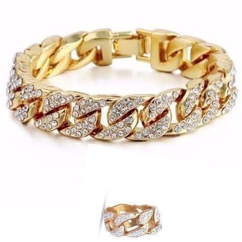 Hand Ice Stone Chain & Ring
