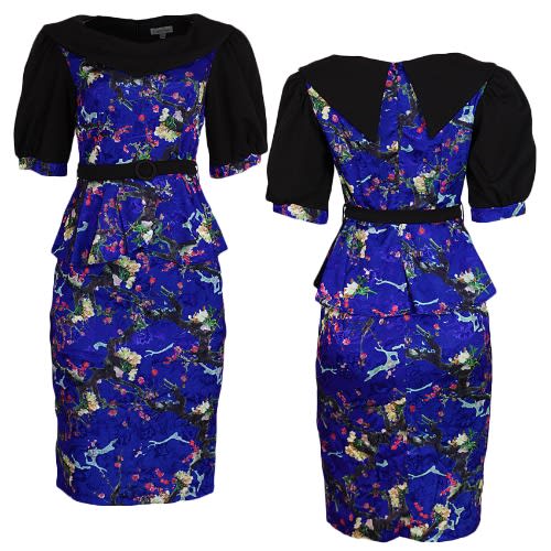 Floral Jacquard Dress - Blue