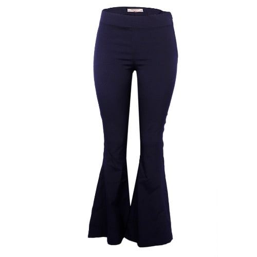 Ladies Band less Boot Cut Pant - Navy Blue