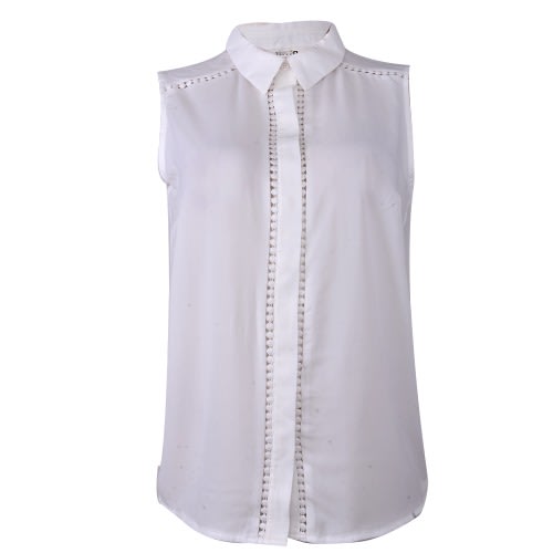 Hidden Button White Shirt